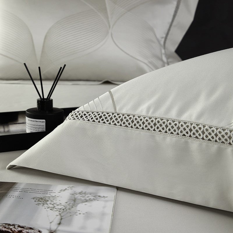 Platin Luxus Bettbezug Set – 1000 TC Baumwolle mit Seidigem Satin-Finish | Brehn
