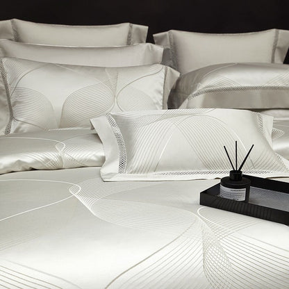 Platin Luxus Bettbezug Set – 1000 TC Baumwolle mit Seidigem Satin-Finish | Brehn