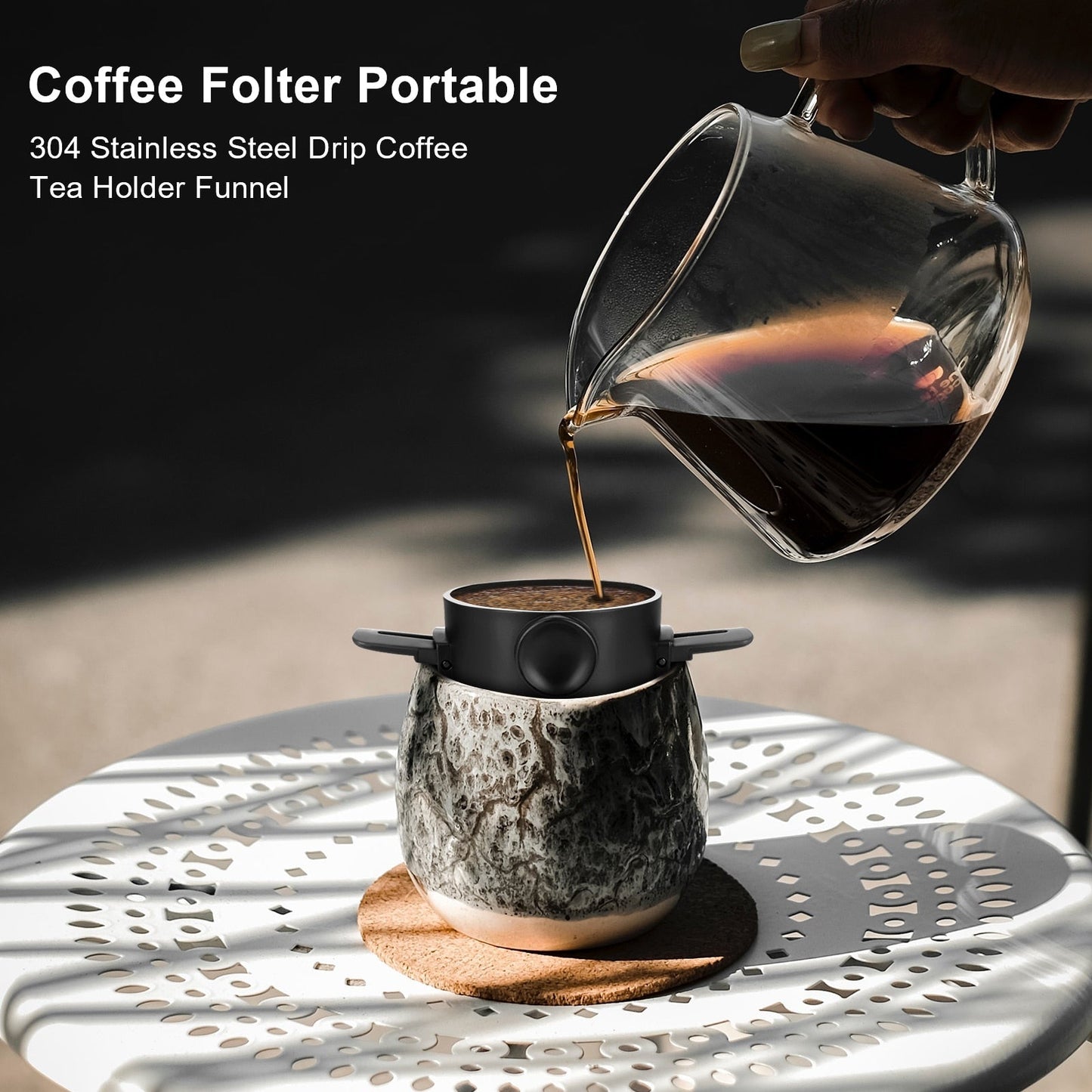 Portabler faltbarer Kaffeefilter aus Edelstahl wiederverwendbarer Kaffeetrichter | Brehn