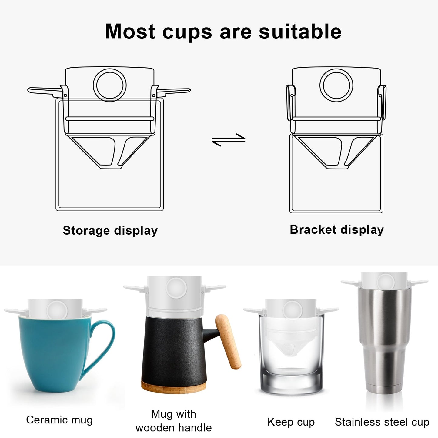 Portabler faltbarer Kaffeefilter aus Edelstahl wiederverwendbarer Kaffeetrichter | Brehn