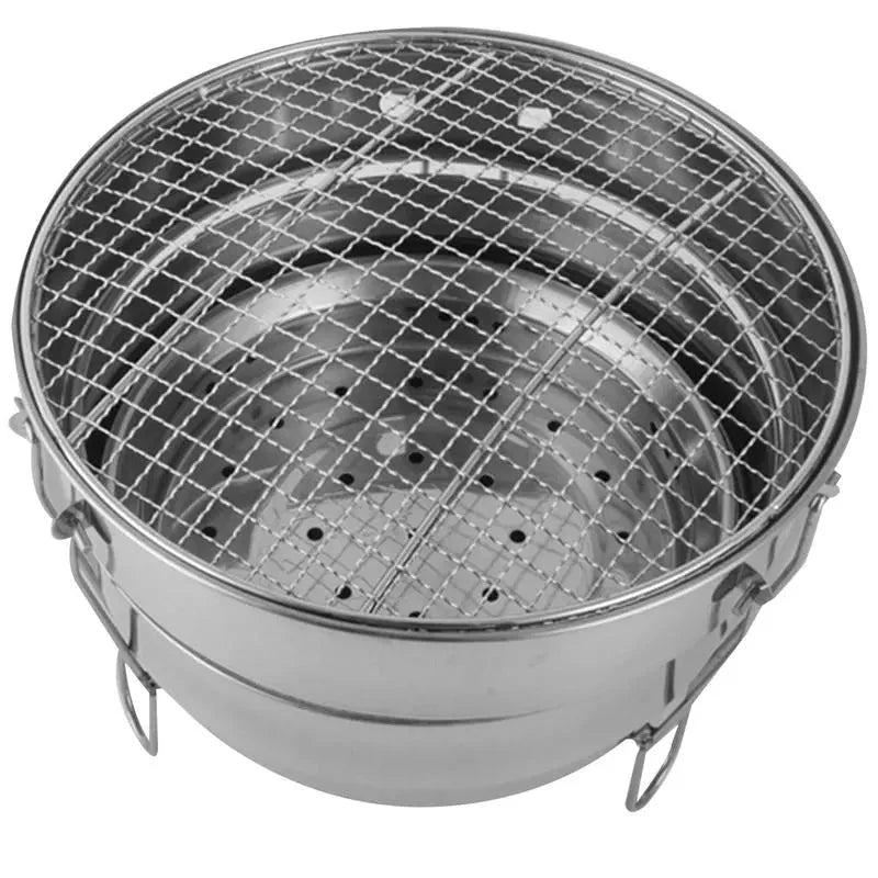 Portabler Outdoor BBQ Grill Edelstahl Feuerstelle Holzkohlegrill Brenner | Brehn