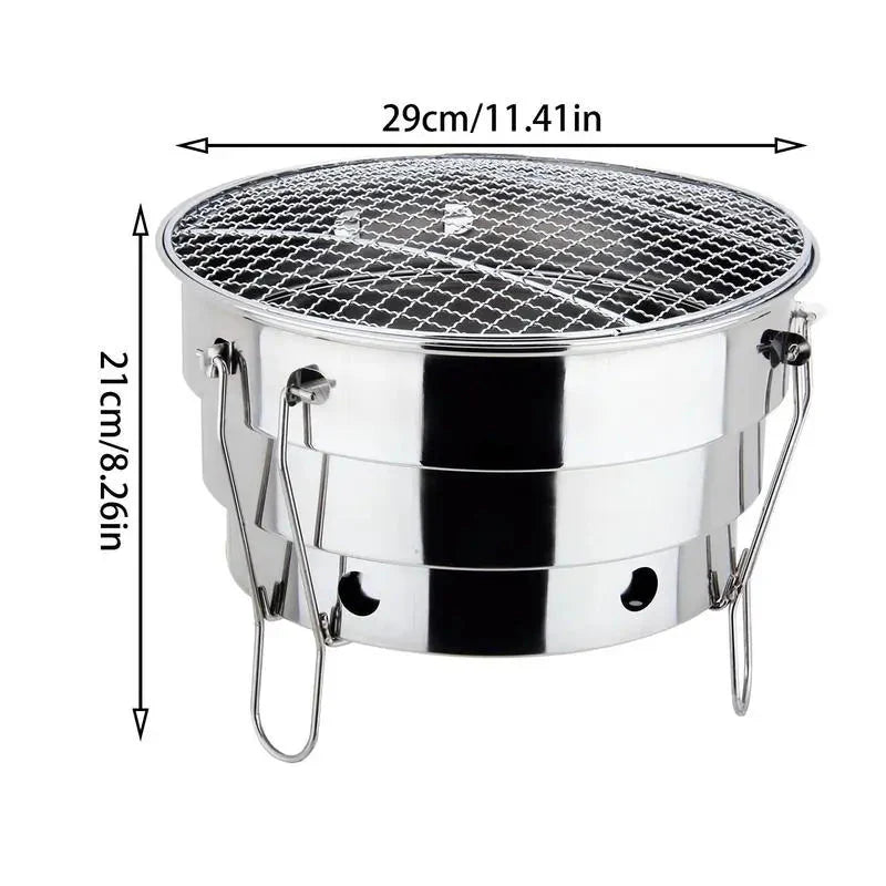 Portabler Outdoor BBQ Grill Edelstahl Feuerstelle Holzkohlegrill Brenner | Brehn