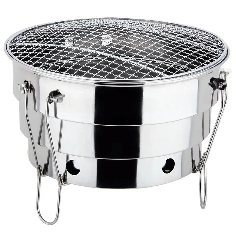Portabler Outdoor BBQ Grill Edelstahl Feuerstelle Holzkohlegrill Brenner | Brehn