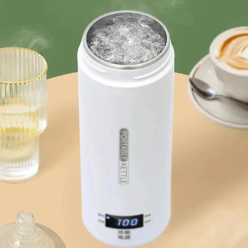 Tragbarer elektrischer Wasserkocher aus Edelstahl mit Thermo-Becher | Brehn