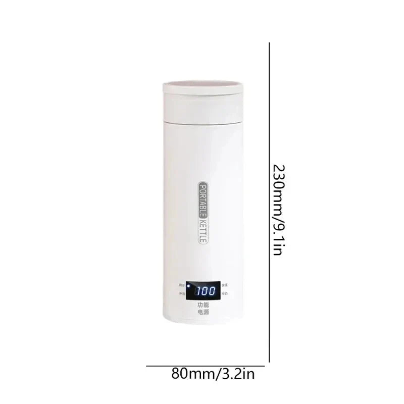 Tragbarer elektrischer Wasserkocher aus Edelstahl mit Thermo-Becher | Brehn