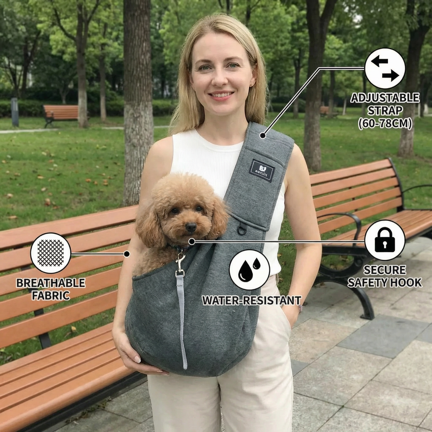 Tragbarer Hundeschulter-Rucksack – Atmungsaktiv, Wasserabweisend & Sicher Brehn