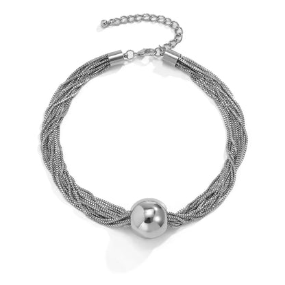 Brehn | Posh mehrlagige Kettenball-Halskette und Armband