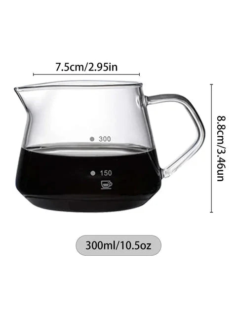 Pour Over Kaffeezubereiter Set Glas Karaffe Kaffee mit Glas Kaffeefilter | Brehn