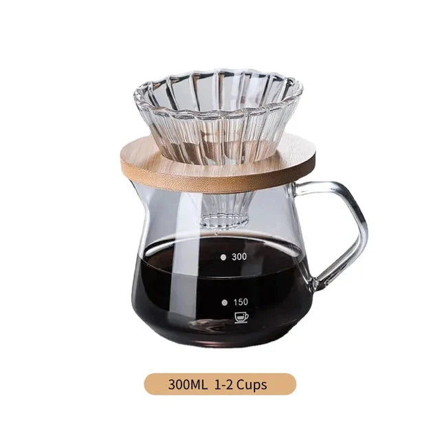 Pour Over Kaffeezubereiter Set Glas Karaffe Kaffee mit Glas Kaffeefilter | Brehn