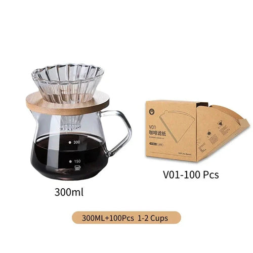 Pour Over Kaffeezubereiter Set Glas Karaffe Kaffee mit Glas Kaffeefilter | Brehn