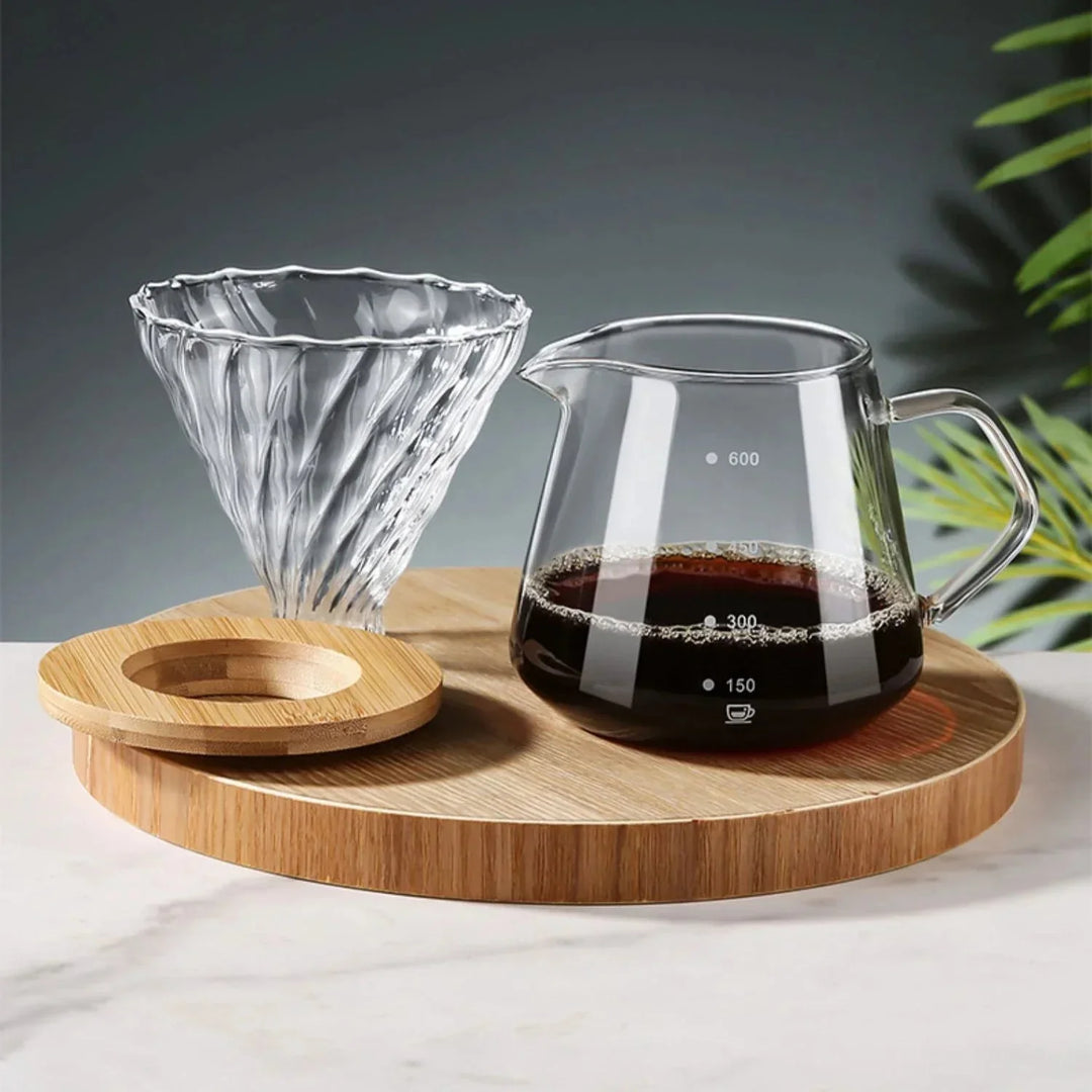 Pour Over Kaffeezubereiter Set Glas Karaffe Kaffee mit Glas Kaffeefilter | Brehn