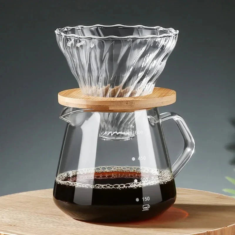 Pour Over Kaffeezubereiter Set Glas Karaffe Kaffee mit Glas Kaffeefilter | Brehn