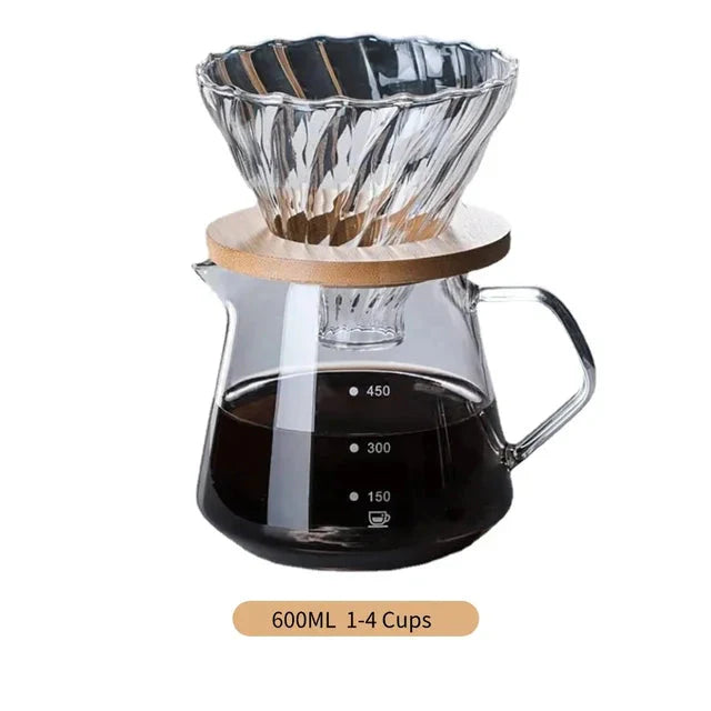 Pour Over Kaffeezubereiter Set Glas Karaffe Kaffee mit Glas Kaffeefilter | Brehn