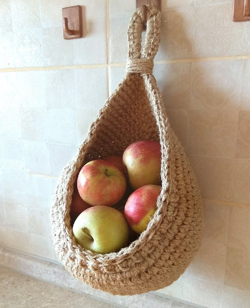 Brehn | Stilvolle EcoWeave Hängende Korb - für nachhaltige Lagerung von Gemüse und Obst
