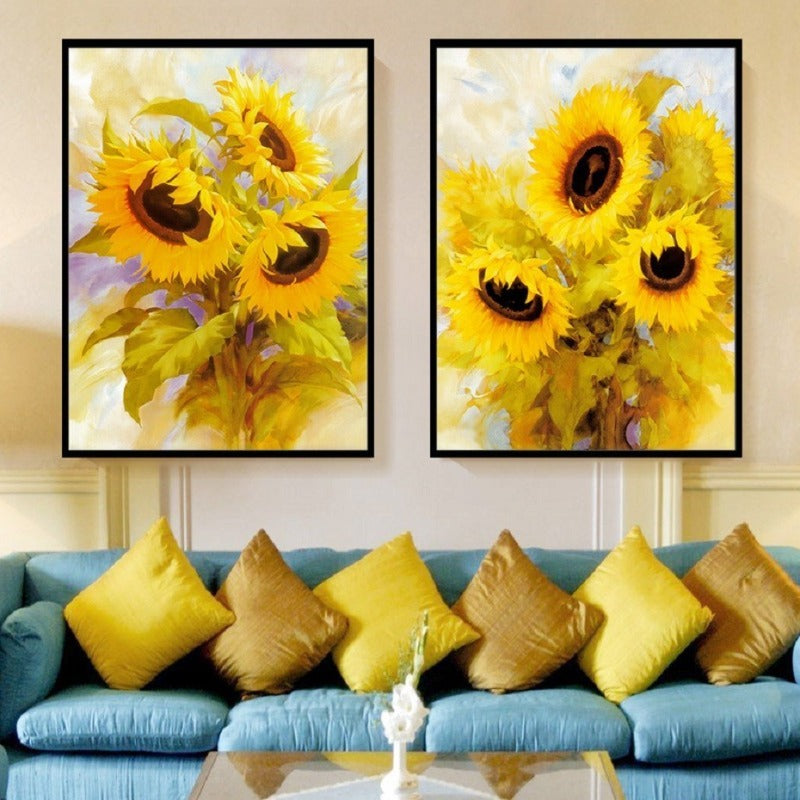 Moderne Sonnenblume Wandkunst Blumen - Leinwand Wandkunst Gemälde