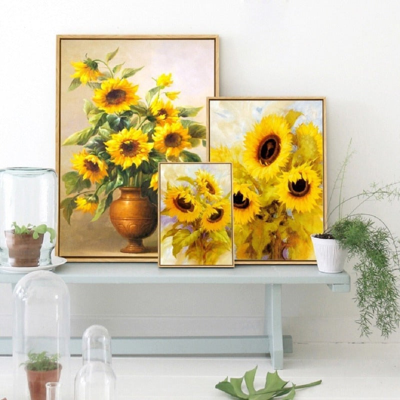 Moderne Sonnenblume Wandkunst Blumen - Leinwand Wandkunst Gemälde