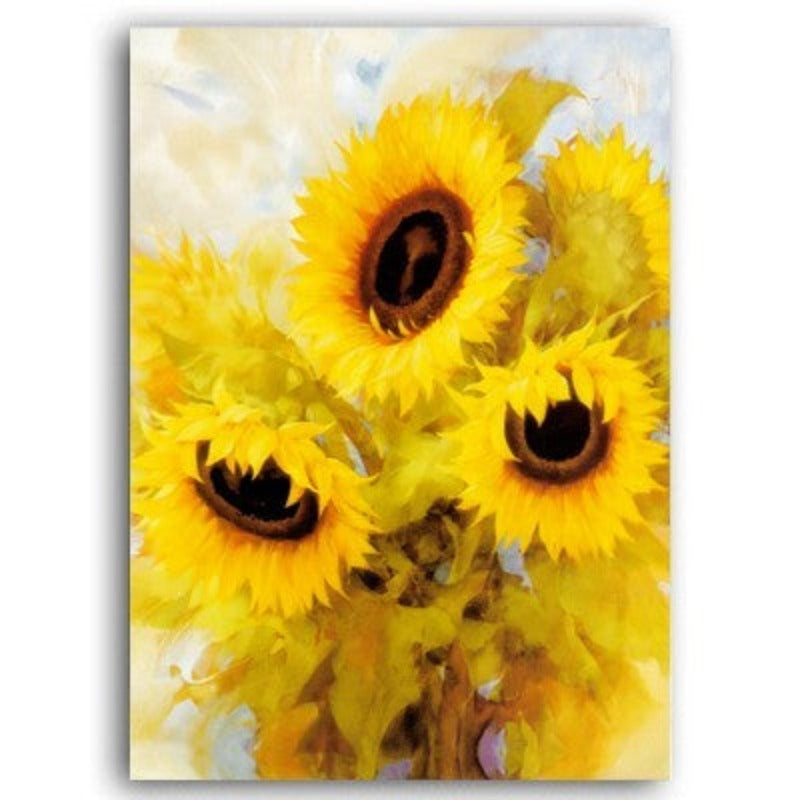 Moderne Sonnenblume Wandkunst Blumen - Leinwand Wandkunst Gemälde