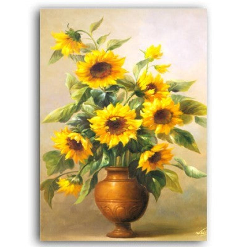 Moderne Sonnenblume Wandkunst Blumen - Leinwand Wandkunst Gemälde