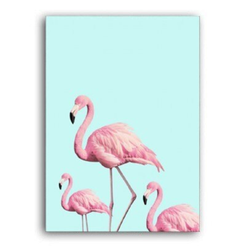 Nordischer warmrosa Flamingo - Leinwandbild