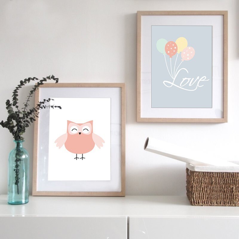 Love Owl - Leinwand Wandkunst Malerei