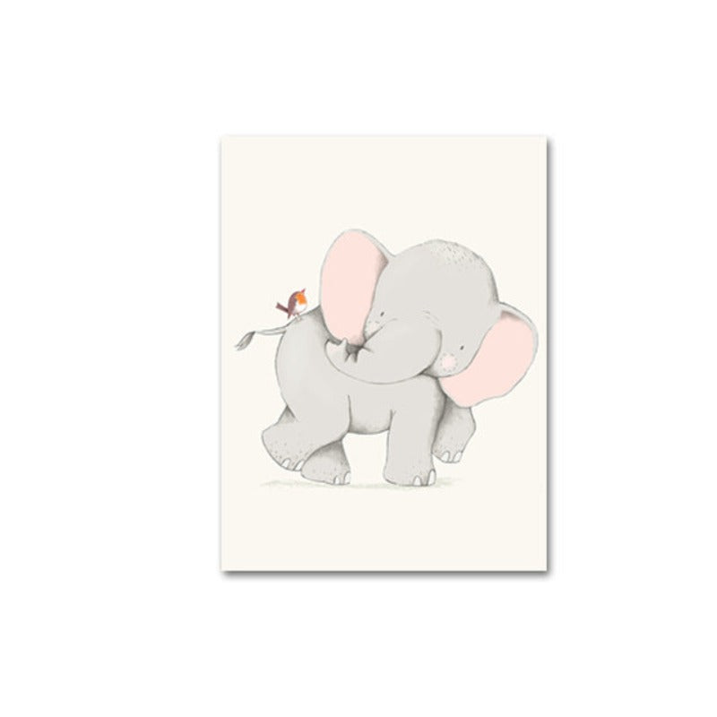 Moderne Cartoon-Tierchen – Leinwandbild