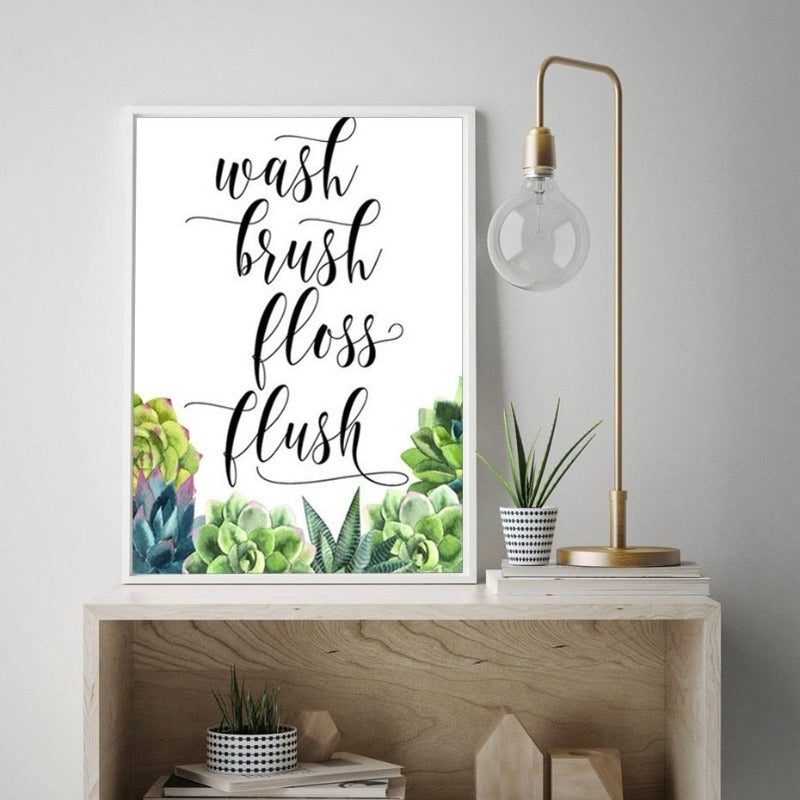 Modern Wash Pinsel Floss Flush Kaktus Druck - Leinwand Wandkunst Malerei