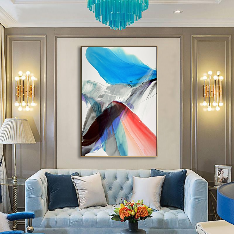 Federn der Hoffnung Bunt HD - Leinwand Wandkunst Gemälde