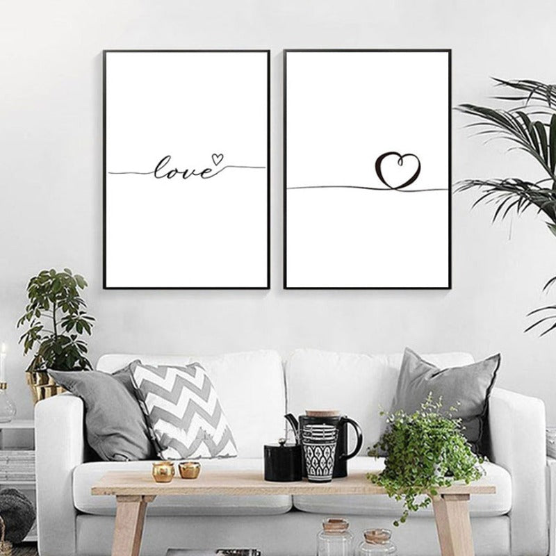 Modernes minimalistisches Schriftzug-Gemälde mit rosa Pfingstrosenblume – Leinwandbild