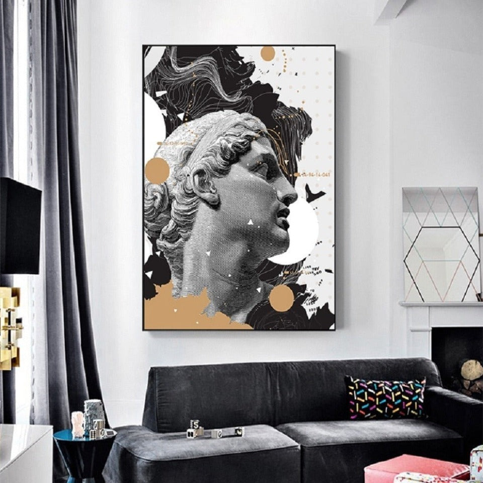 Renaissance-David-Figur-Skulptur – Leinwandbild