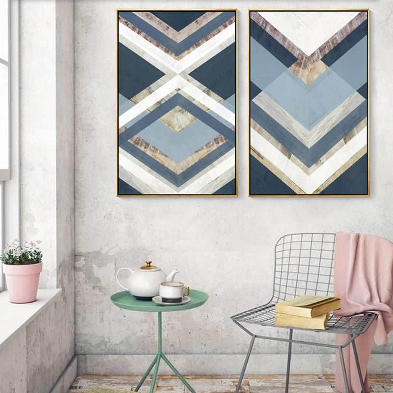 Geometric POP-Dreieck - Leinwand Wandkunst Gemälde
