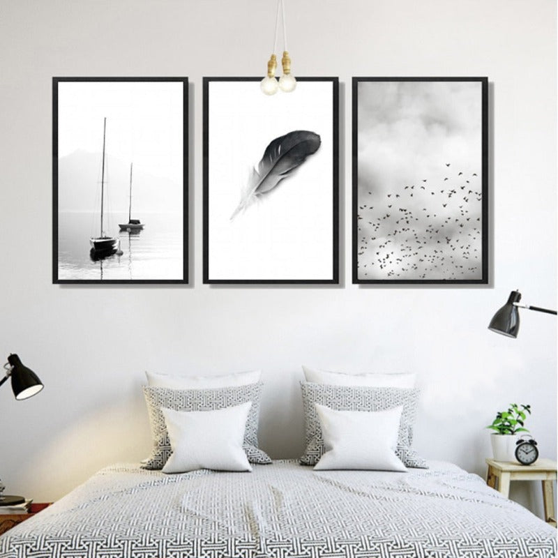 Abstract Feather - Leinwand Wandkunst Gemälde