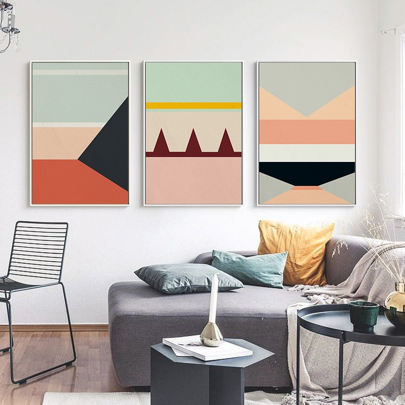 Skandinavische geometrische Drucke Poster Nordisch - Leinwandbild
