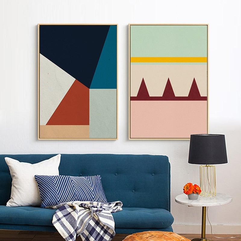 Skandinavische geometrische Drucke Poster Nordisch - Leinwandbild