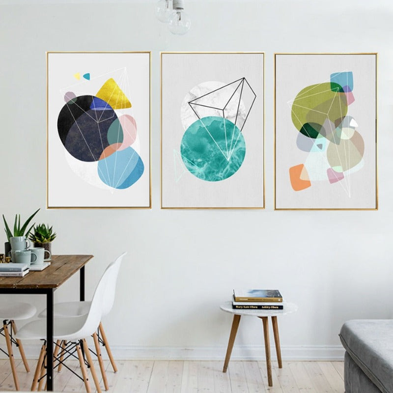 Geometrisches Nordisch - Leinwand Wandkunst Gemälde