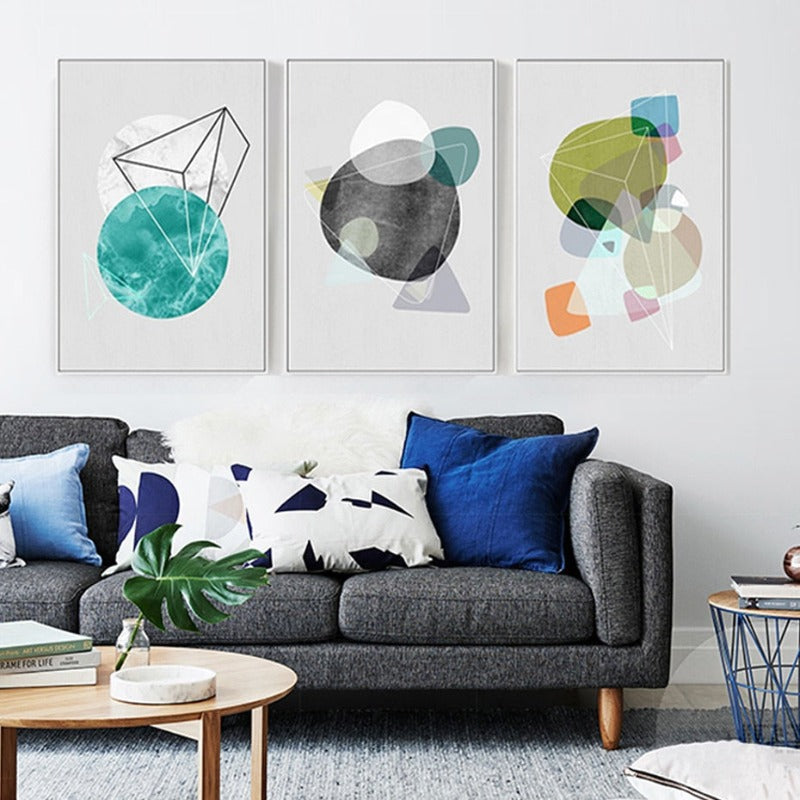 Geometrisches Nordisch - Leinwand Wandkunst Gemälde