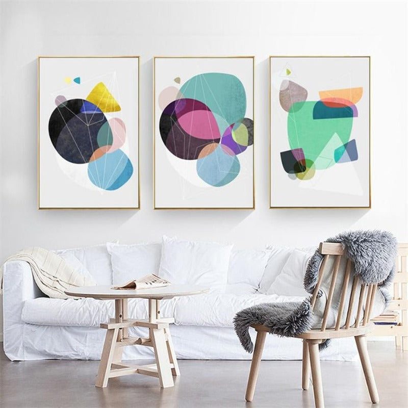Geometrisches Nordisch - Leinwand Wandkunst Gemälde