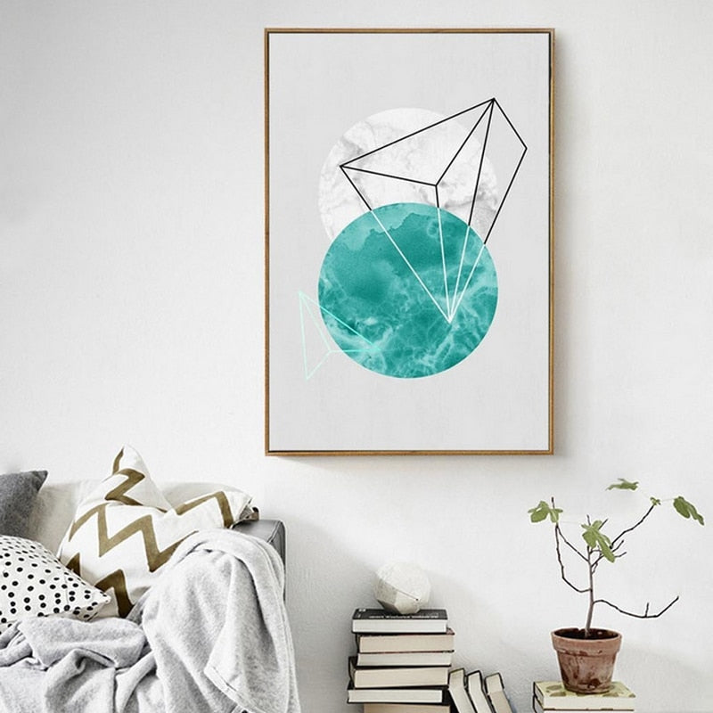 Geometrisches Nordisch - Leinwand Wandkunst Gemälde