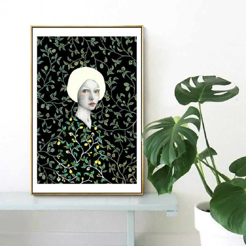 Nordisches minimalistisches Mädchen-Wandbild – Leinwandbild