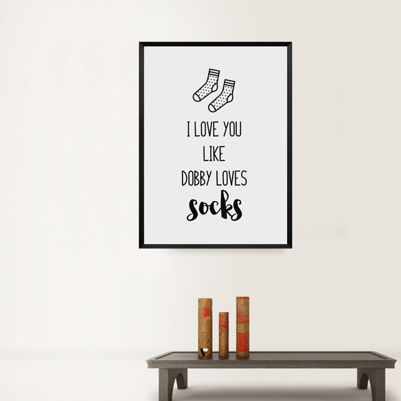 Ich liebe dich Kinderzimmer Drucke Dekor Socken - Leinwand Wandkunst Malerei