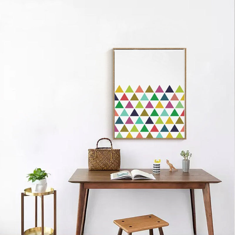 Geometrisches Dreieck Bunt Dekorativ - Leinwand Wandkunst Gemälde