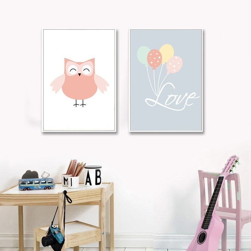 Love Owl - Leinwand Wandkunst Malerei