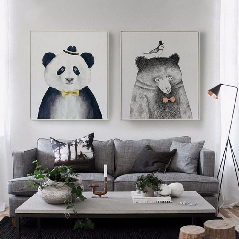 Tiere Skizze Menschliche Darstellung - Leinwand Wandkunst Malerei