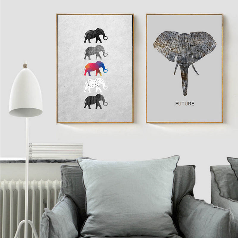 Moods Of Elephants - Leinwand Wandkunst Gemälde