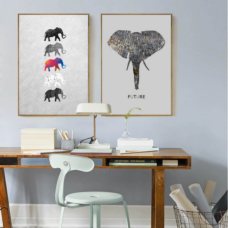 Moods Of Elephants - Leinwand Wandkunst Gemälde