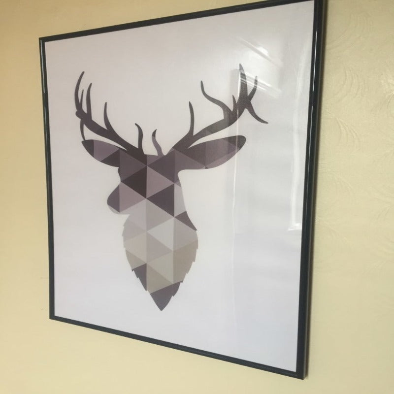 Geometrischer Reh Glaubenszitat - Leinwand Wandkunst Malerei