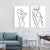 Abstract Minimalist Curve Figur Schwarz und Weiß - Leinwand Wandkunst Gemälde