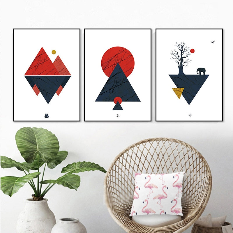 Abstract Woodland Nordic Wandkunst Drucke - Leinwand Wandkunst Malerei