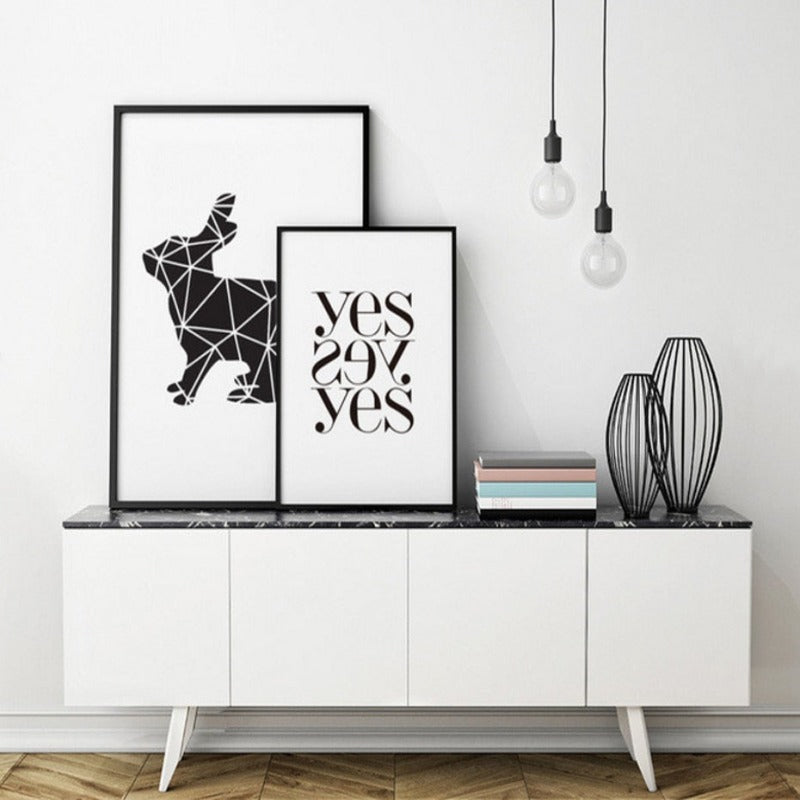 Minimalistische Geometrische Hirsch - Leinwand Wandkunst Malerei