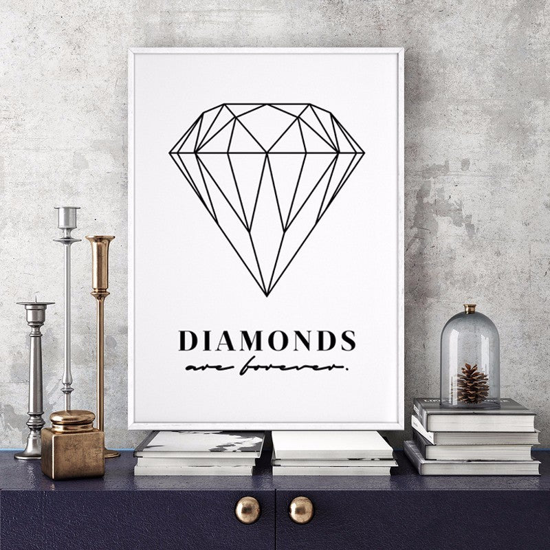 Diamanten sind für immer - Wandkunst Gemälde auf Leinwand