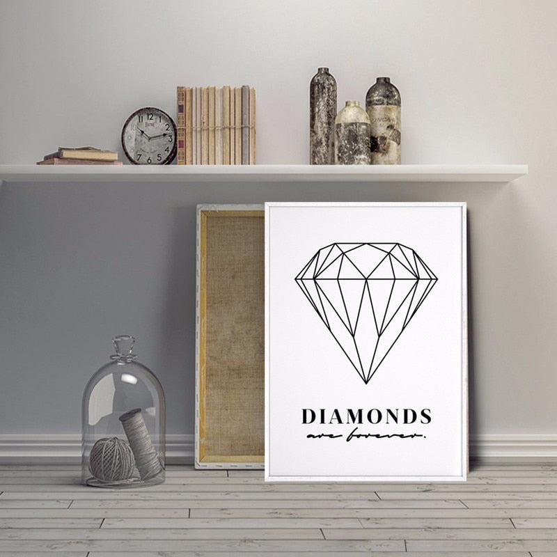 Diamanten sind für immer - Wandkunst Gemälde auf Leinwand